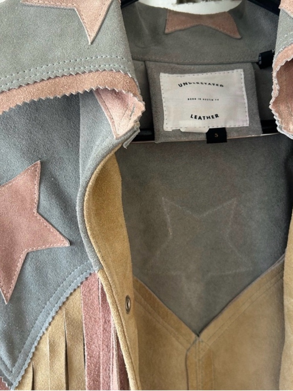 COACHELLA OR STAGECOACH!! Fringed Suede Star-Appliqué Jacket - Picture 5 of 6